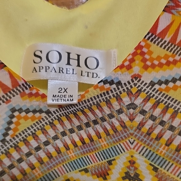 Soho Apparel Dress with Scoop Neck and Dolman Sleeves 2X - Picture 2 of 3